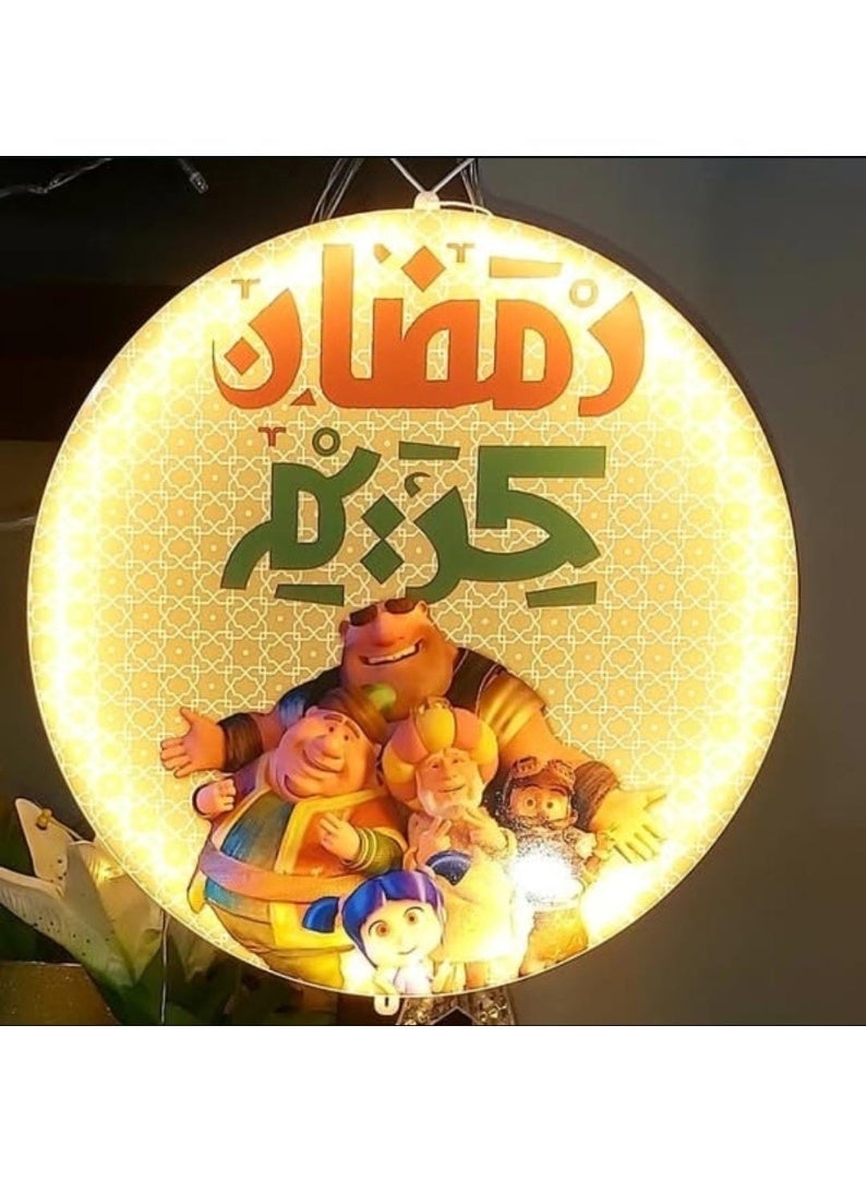 زينة جدارية أو باب فريدة من نوعها من عائلة فانيس المضيئة، مناسبة لشهر رمضان الكريم - Image 1